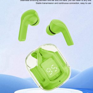 Air 31 Earbuds Wireless Earbuds With Crystal Transparent Case With Type-C Charging | Earbuds Bluetooth 5.3 – With Pouch – Random Color