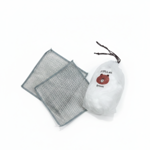Combo Deal – 2 Pcs Metal Wire Cleaning Cloths with 1 Bear Design Food Cover Packet – Kitchen Cleaning & Food Protection Set